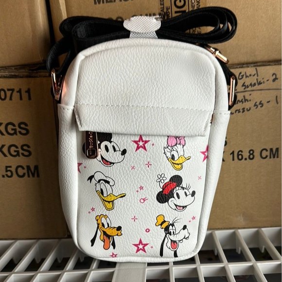 Disney The Sensational Six Smiling Faces Stars White Pink Crossbody Wallet - Picture 7 of 8